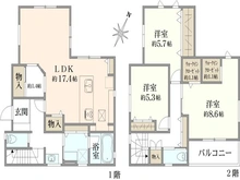 【千葉県/我孫子市台田】エイシス我孫子　新築戸建1号棟 間取り図