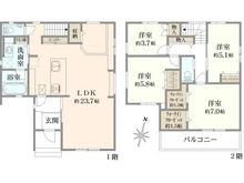 【千葉県/柏市松ケ崎】ソラタウン柏の葉キャンパス　新築戸建6号棟 間取り図