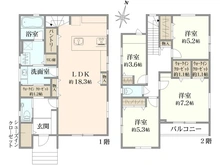 【千葉県/柏市松ケ崎】ソラタウン柏の葉キャンパス　新築戸建56号棟 間取り図