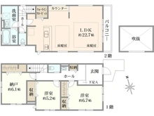 【千葉県/市川市平田】市川市平田2丁目　新築戸建 間取り図