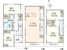 【千葉県/市川市原木】市川市原木3丁目　新築戸建て　E棟 間取り図