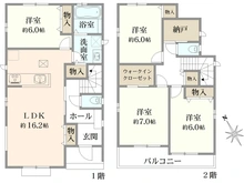 【千葉県/市川市本北方】市川市本北方1丁目　新築戸建 間取り図