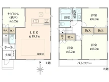 【東京都/板橋区東新町】板橋区東新町2丁目　新築戸建　I号棟 間取り図