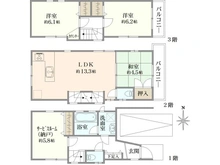 【東京都/板橋区東新町】板橋区東新町2丁目　中古戸建 間取り図