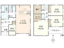 【埼玉県/川越市上野田町】川越市上野田町　1号棟 間取り図