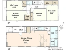 【埼玉県/ふじみ野市駒西】ふじみ野市駒西2丁目　新築戸建 間取り図