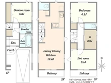 【神奈川県/川崎市幸区南加瀬】川崎市幸区南加瀬2丁目A号棟 間取り図
