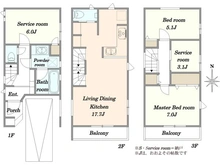 【神奈川県/川崎市幸区南加瀬】川崎市幸区南加瀬2丁目D号棟 間取り図