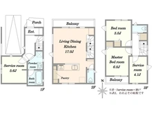 【神奈川県/川崎市幸区南加瀬】川崎市幸区南加瀬2丁目H号棟 間取り図