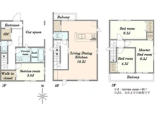 【神奈川県/川崎市中原区上平間】川崎市中原区上平間　新築戸建2号棟 間取り図