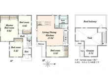 【神奈川県/川崎市中原区下小田中】川崎市中原区下小田中6丁目 中古戸建 間取り図