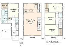 【神奈川県/横浜市鶴見区上末吉】横浜市鶴見区上末吉5丁目　中古戸建 間取り図