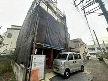 【神奈川県/川崎市中原区下沼部】川崎市中原区下沼部　新築戸建 建築中の外観