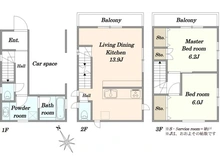 【神奈川県/川崎市中原区下沼部】川崎市中原区下沼部　新築戸建 間取り図