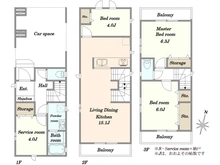 【神奈川県/川崎市中原区上平間】新築戸建　上平間1700番　A号棟 間取り図