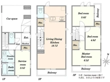 【神奈川県/川崎市中原区上平間】新築戸建　上平間1700番　B号棟 間取り図