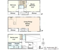 【神奈川県/川崎市中原区新城】川崎市中原区新城5丁目新築戸建　2号棟 間取り図