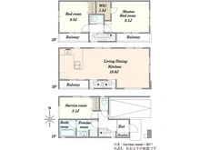 【神奈川県/川崎市中原区新城】川崎市中原区新城5丁目新築戸建　3号棟 間取り図