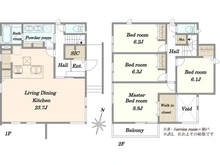 【東京都/目黒区八雲】目黒区八雲　新築戸建A号棟 間取り図