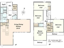 【東京都/目黒区八雲】目黒区八雲　新築戸建B号棟 間取り図