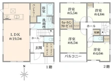 【東京都/国立市中】国立市中3丁目新築戸建 2号棟 間取り図