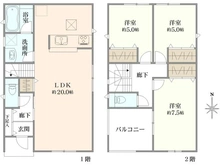 【東京都/立川市幸町】立川市幸町5丁目（2号棟）　新築戸建 間取り図