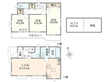 【東京都/小平市小川町】小平市小川町1丁目　新築戸建 間取り図