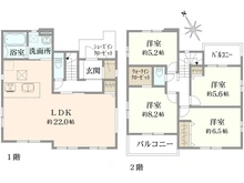 【東京都/八王子市兵衛】八王子市兵衛2丁目（1号棟）　新築戸建 間取り図