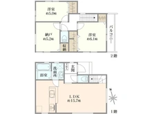 【東京都/府中市武蔵台】府中市武蔵台1丁目　新築戸建（2号棟） 間取り図