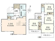 【東京都/国立市谷保】国立市谷保（A号棟）　新築戸建 間取り図