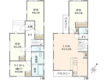 【東京都/日野市多摩平】日野市多摩平3丁目（1号棟）　新築戸建 間取り図