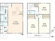 【東京都/立川市栄町】立川市栄町1丁目（1号棟）　新築戸建 間取り図