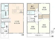 【東京都/立川市栄町】立川市栄町1丁目（2号棟）　新築戸建 間取り図