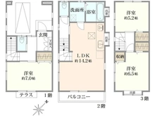 【東京都/府中市日新町】府中市日新町5丁目中古戸建 間取り図