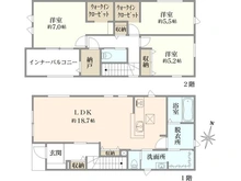 【東京都/東村山市美住町】東村山市美住町1丁目　新築戸建て 間取り図