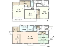 【東京都/八王子市北野台】八王子市北野台1丁目　1号棟 間取り図