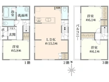 【埼玉県/戸田市上戸田】戸田市上戸田4丁目戸建 間取り図