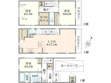 【兵庫県/神戸市東灘区青木】兵庫県神戸市東灘区青木5丁目新築戸建て 間取り図