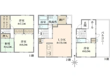 【兵庫県/神戸市東灘区鴨子ヶ原】鴨子ヶ原2丁目　中古戸建 間取り図