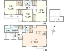 【東京都/足立区伊興】足立区伊興2丁目　新築戸建　1号棟 間取り図