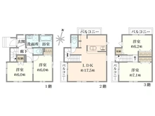 【東京都/足立区伊興】足立区伊興2丁目　新築戸建　3号棟 間取り図