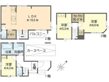【千葉県/市川市塩焼】市川市塩焼2丁目新築戸建て 間取り図
