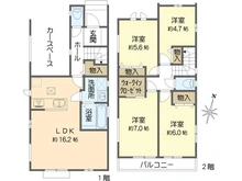 【東京都/葛飾区南水元】葛飾区南水元4丁目新築戸建　1号棟 間取り図