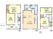 【千葉県/浦安市富士見】富士見2丁目新築戸建2号棟 間取り図