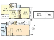 【東京都/江戸川区西篠崎】江戸川区西篠崎1丁目 新築戸建E号棟 間取り図