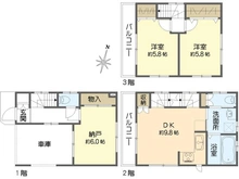 【東京都/江戸川区中葛西】中葛西3丁目中古戸建 間取り図