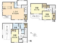 【千葉県/市川市塩焼】市川市塩焼3丁目　新築戸建　A号棟 間取り図