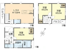 【東京都/江戸川区鹿骨】江戸川区鹿骨三丁目新築戸建 間取り図