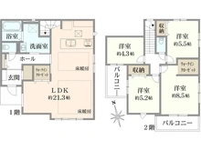 【埼玉県/川越市新宿町】新宿町3丁目　新築一戸建 間取り図