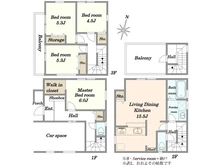 【埼玉県/さいたま市南区鹿手袋】さいたま市南区鹿手袋1丁目　新築戸建 間取り図